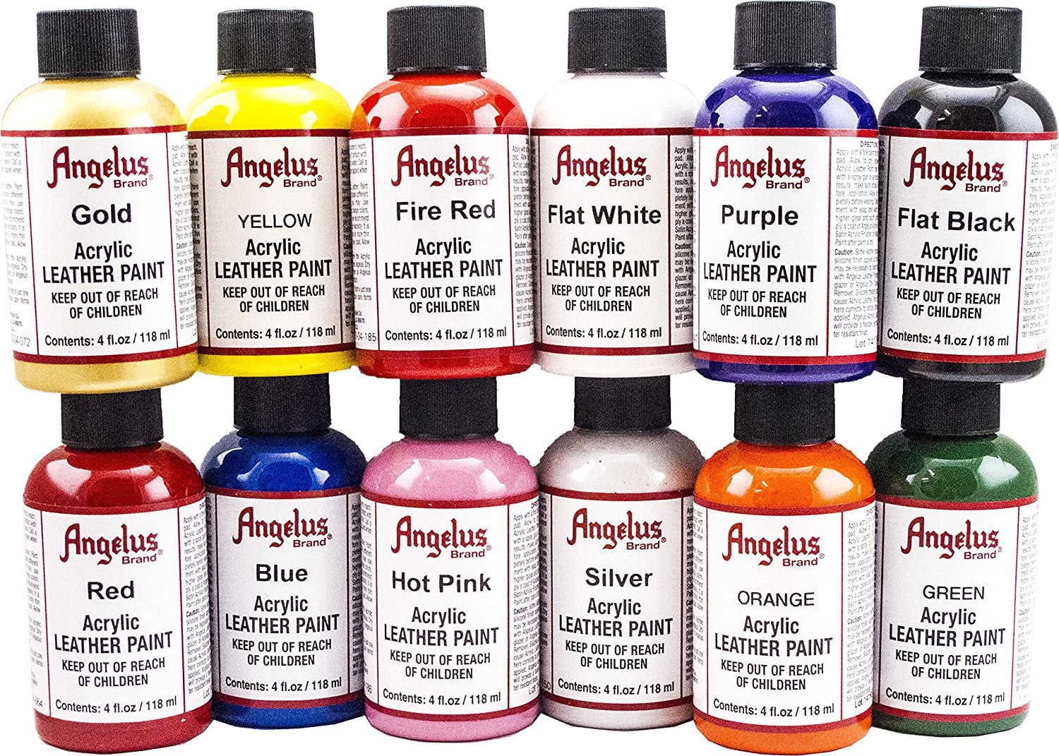 Angelus Leather Paint 4 Oz Set Of 12 Walmart Com Walmart Com
