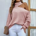 thumbnail image 2 of JINMGG 2024 Fall Winter Plus Size Sweaters for Women Clearance,Fashion Women Solid Long Sleeve Pullove Turtleneck-Neck Casual Sweater Tops, 2 of 6