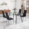 thumbnail image 4 of Gymax 5 PCS 51'' Rectangle Dining Set 0.3'' Thick Glass Table w/ 4 Padded Dining Chairs, 4 of 7