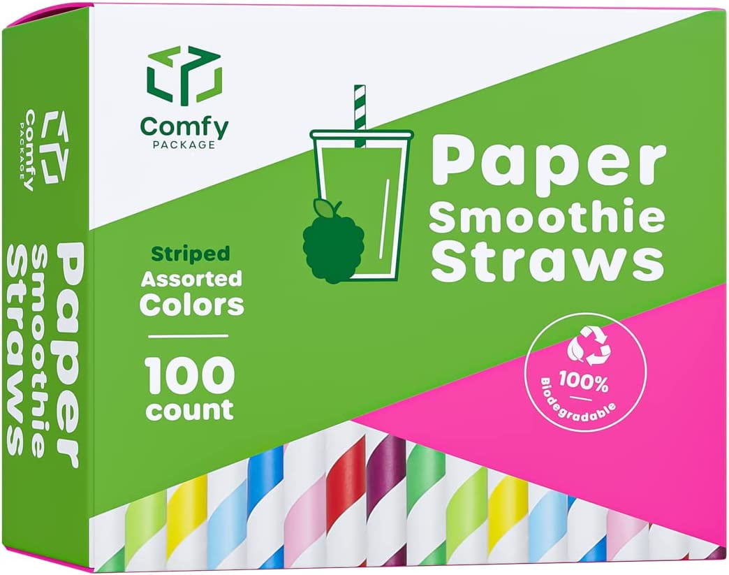 Comfy Package Jumbo Straws Disposable Paper Straws for Drinking