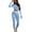 Blue_001, variant on Domuza Women Seamless Workout Sets 2 Piece Long Sleeve Yoga Crop Blouses High Waist Leggings Yoga Clothing Gym Outfits Pink L