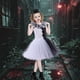thumbnail image 5 of Disfraz de payaso de carnaval de Halloween, lindo vestido de tutú blanco y negro para niña, vestido de fiesta de cumpleaños, regalo festivo, conjunto de accesorios de ropa, 5 of 5