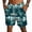 Green, variant on Boyscolos Mens Casual Shorts Hawaiian Print Drawstring Elastic Waist Short Pants Quick Dry Beach Shorts with Pockets Blue L