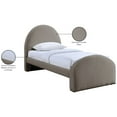 thumbnail image 2 of Meridian Furniture Andaz Taupe Chenille Fabric Upholstered Twin Bed, 2 of 10