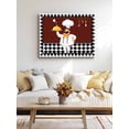thumbnail image 4 of Red Kitchen Chef Wall Art for Living Room,Canvas Picture Wall Decor for Bathroom Bedroom,Black Plaid Gourmet Food Vintage Painting Artwork for Office Kitchen Hallway Dining Room Home Decor 16"x20", 4 of 8