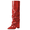 Red, variant on Willtoo Women's Wide Calf Slouchy Knee High Boots, Pointed Toe Chunky Heel Tall Boots, Faux Leather Pull-On Footwear