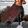 thumbnail image 5 of PU Leather Wallet Case for iPhone 11 Pro Necklace Lanyard Case Cover with Card Holder Adjustable Detachable Anti-Lost Neck Strap for Apple iPhone 11 Pro 5.8",Brown, 5 of 8