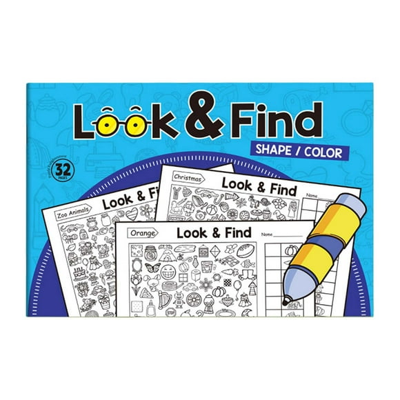 Cagogo under $5 Look and Find Coloring Novel, Look & Find 32-PageKids' Novel, Find The Item Coloring Activity Novel,Children'sLearning Activity Novel, Educational Puzzle Games
