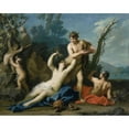 thumbnail image 2 of Jacopo Amigoni 18x15 Black Ornate Wood Framed Double Matted Museum Art Print Titled - Bacchus and Ariadne, 2 of 5