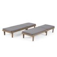 thumbnail image 6 of Teresa Outdoor Modern Acacia Wood Chaise Lounge, Set of 2, Gray and Dark Gray, 6 of 6