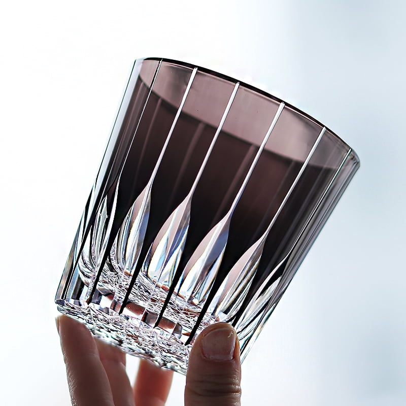 Luxury New Color Black 330ml 10oz Hand Carved Cocktail Glass Classic Design Whisky & Wine Bar Glassware With Gift Box