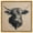 Gold Frame, variant on Vintage Bull Charge Canvas Animal Art Prints by Art Remedy, Gallery Wrapped, 16" x 16"
