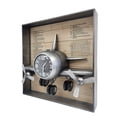 thumbnail image 6 of Metallic Vintage Airplane Wall Art with Clock, Set of 3, 6 of 9