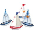 thumbnail image 4 of MasteelfCA 4 Pcs Sailboat Decors Sailboat Model Nautical Decor Ocean Boat Craft For Bathroom Room Tabletop Shelf, 4 of 9