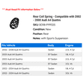 thumbnail image 2 of Rear Coil Spring - Compatible with 2002 - 2008 Audi A4 Quattro 2003 2004 2005 2006 2007, 2 of 2