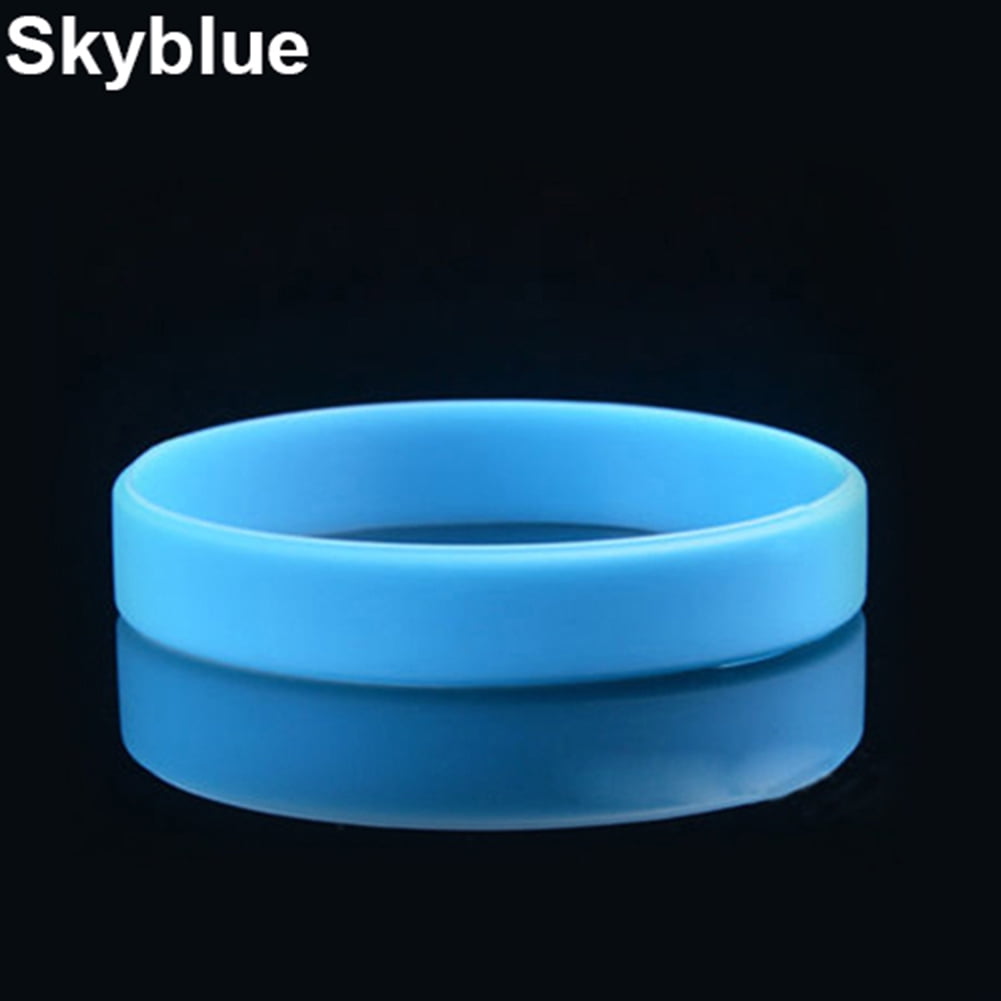 Yesbay 2Pcs Silicone Wristbands Wrist Bands Solid Color Sports Design  Bracelets-Yellow 