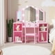 thumbnail image 1 of Yeshouse tocador infantil con luces, set 2 en 1 de escritorio y silla de maquillaje de princesa, espejo iluminado, estantes y armario de almacenamiento, ideal para niñas pequeñas, 1 of 6
