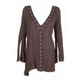 thumbnail image 2 of O'Neill Black Long-Sleeve Larnie Embroidered V-Neck Dress Cover-Up M, 2 of 4