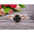 thumbnail image 1 of 1.25 Carat Round Cut Black Diamond Moissanite Engagement Ring On 10k Rose Gold Halo Antique Design, 1 of 5