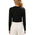 thumbnail image 3 of BODOAO Women's Long Sleeve Cropped Cardigan Open Front Bolero Shrug Lightweight Knit Cover Up, Soft Fitted Layering Sweater for Dresses Office Casual Wear Black L, 3 of 5