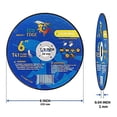 thumbnail image 3 of Eco Edge 3-Pack 6-Inch Cut Off Wheel: Aluminum Oxide Double Reinforced Cutting Disc Size (6"x0.040") 7/8" Arbor For Angle Grinder, Type 41, Ultra Thin Cutting Wheels, 3 of 5
