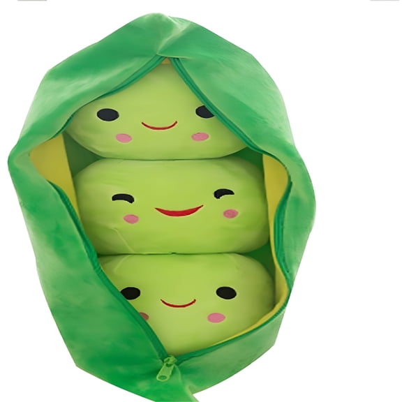 BESTSKY 25cm Green Giant Pea Pod Plush Toy – Cute Plant Doll Pillow, Infant Baby Gift