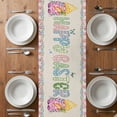 thumbnail image 4 of Table Runner 72 Inches Long for Kitchen Dining, Easter Dresser Scarf Farmhouse, Dining Table Decorations for Wedding/Parties, Country Gnomes Duck Floral Eggs Pink Buffalo Check 13 x 72 In, 4 of 8