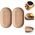 thumbnail image 4 of EeaseMX 2 bandejas ovaladas de madera de haya, miniplatos, vajilla para el hogar, para tienda en casa., 4 of 8