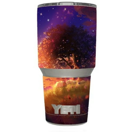 Beautiful Christmas Trees Tumblr Skin Decal Vinyl Wrap (6-piece kit) for Yeti 30 oz Rambler Tumbler Cup / Beautiful Tree Stars Night ()