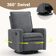 thumbnail image 4 of Paproos Swivel Rocker Recliner, Velvet 360°Swivel Rocking Recliner, Glider Rocking Chair for Nursery, Small Rocker Chair for Small Space, Manual Recliner for Adults for Home Theater, Gray, 4 of 9