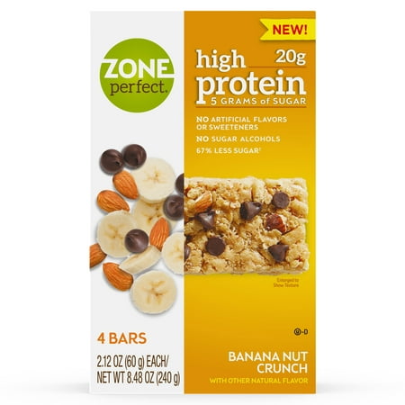 ZonePerfect Nutrition High Protein Snack Bars, Banana Nut Crunch, 20g Protein, 16 (Best Nuts To Eat For Protein)