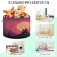 thumbnail image 4 of Collapsible 20" Round Storage Basket with Handles Laundry Hamper Open Storage Bins Red Halloween Night, 4 of 6