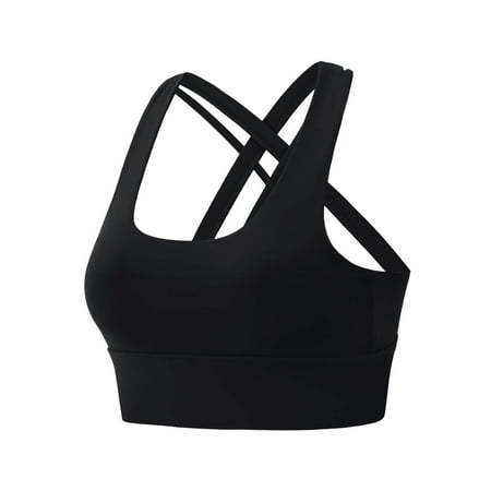 

EHTMSAK Womens Sports Bras Comfort Women High Impact Sports Bras Black L