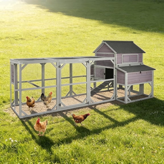 Aivituvin 55ft² Extra Large Chicken Coop with Run, Super Large Chicken Tractor Chicken House, Wooden Hen House Poultry Cage Outdoor with 6 Large Nesting Boxes, 6 Perches for 10-15 Chickens