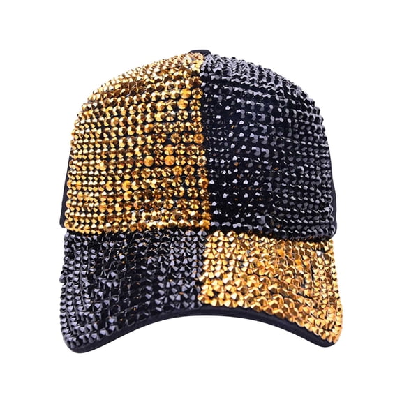 beishanbush Baseball Caps Unisex Classic Low Profile Cotton Baseball Cap Color Blocking with Diamonds Soft Unconstructed Adjustable Size Dad Hat Yellow