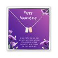 thumbnail image 3 of Anavia Happy Anniversary Gift Necklace,Wedding Anniversary Gift for Wife,Express Love Card Jewelry Gift-[Silver and Rose Gold Double Cube, Royal Purple Gift Card], 3 of 4