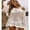 White2, variant on Charmo Womens Crew Neck Crochet Top Long Sleeve Swim Cover Ups Swimsuit