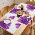 thumbnail image 5 of Purple Gold Placemats Set of 6 Abstract Flower Ombre Aesthetics Paint Place Mats Indoor Wipeable Table Mats Washable Cloth Dining Table Placemats for Kitchen Holiday Party Home Decor 13x19 Inch, 5 of 9