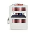 thumbnail image 2 of Camaflexi Twin over Twin Low Bunk Bed with Drawers - Mission Headboard-Finish:White, 2 of 4