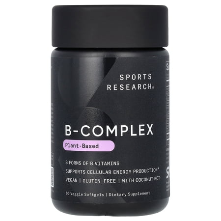 Sports Research B-Complex  Plant-Based  60 Veggie Softgels