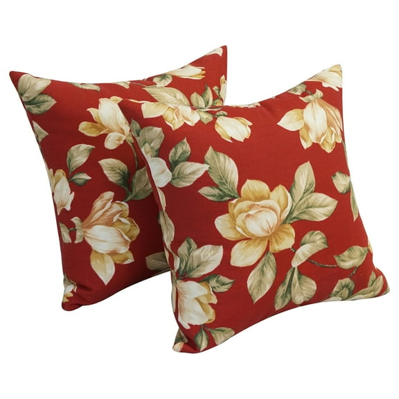 Blazing Needles 17 in. Square Polyester Outdoor Throw Pillows, Shelby Pompei - Set of 2