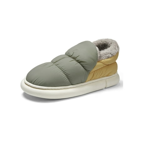 

Harsuny Boys Girls Booties Slipper Plush Lined Warm Shoes Fluffy Slippers Home Lightweight Anti-Slip Winter Moccasins Comfort House Shoe Light Green 7