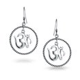 thumbnail image 2 of Bling Jewelry Womens Spiritual Amulet Dangle Earrings with Aum Om Symbol in Sterling Silver, 2 of 5