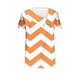 thumbnail image 4 of ALLLIST Women's Tops Orange V-Neck Geometric Short Sleeve Button T-Shirts Blouses for Women Dressy Casual XXL, 4 of 5