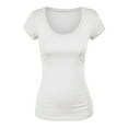 thumbnail image 2 of Essential Basic Scoop Neck Short Sleeve Tee for Women Basic Tshirt - 4 Pack - Wh/Wh/Wh/Wh, 3XL, 2 of 2