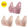 thumbnail image 2 of Nrmvnmi Summer Saving 3PC Daisy Bras for Older Women Front Button Closure Wireless Bra Push Up Breathable Sports Bra Plus Size Comfy Everyday Bralettes For Moms Gifts, 2 of 5