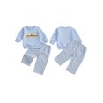thumbnail image 2 of BemeyourBBs Boy 2-piece Outfit Long Sleeve Embroidery Sweatshirt Plaid with Pants, 2 of 9