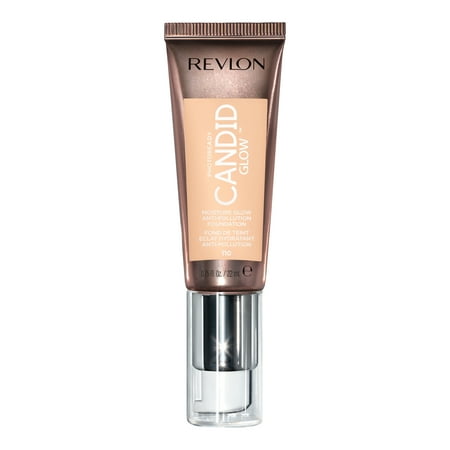Revlon PhotoReady Candid Moisture Glow Anti-Pollution Foundation with Vitamin E and Prickly Pear Oil, Anti-Blue Light Ingredients, 110 Porcelain, 0.75 fl oz