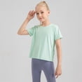 thumbnail image 3 of GYRATEDREAM Girls Short Sleeve Dry-Fit Crew Neck Active Athletic Performance T-Shirt for Kids 5-12 Years, 3 of 10