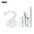 thumbnail image 3 of Uxcell 2.2" x 1.5" Ceiling Hook, Ceiling Orchid Swag Hooks with Mounting Hardware, White, 3 of 5